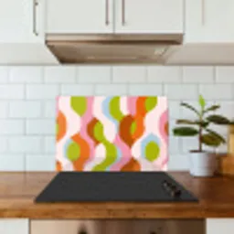 Abstract - Vormen - Roze keuken achterwand spatscherm klein -sfeer2
