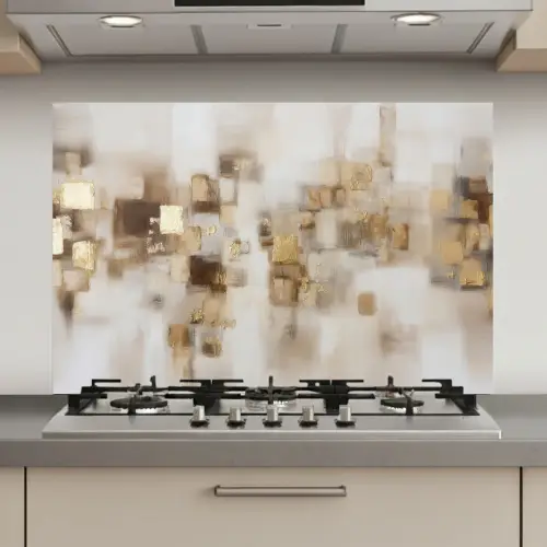 Abstracte vierkanten - Aardetonen - Mistig keuken achterwand spatscherm klein -3d_website