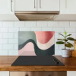 Abstract - Golven - Sierlijk - Roze keuken achterwand spatscherm klein -sfeer2