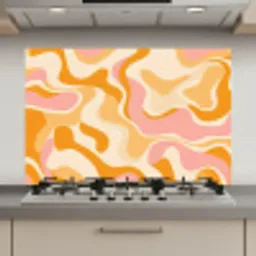 Abstract - Golvend - Oranje keuken achterwand spatscherm klein -3d_website