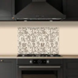 Abstract - Beige - Patroon - Donkerbruin keuken achterwand spatscherm klein 900 -sfeer1
