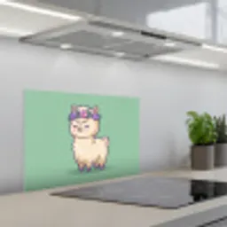 Alpaca - Groen - Bloemendiadeem keuken achterwand spatscherm klein -3d_schuin