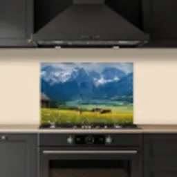 Alpen - Weide - Bergen - Koeien keuken achterwand spatscherm klein -sfeer1