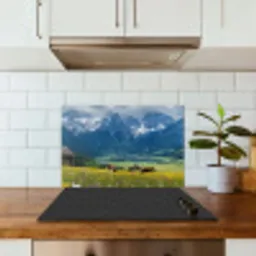 Alpen - Weide - Bergen - Koeien keuken achterwand spatscherm klein -sfeer2