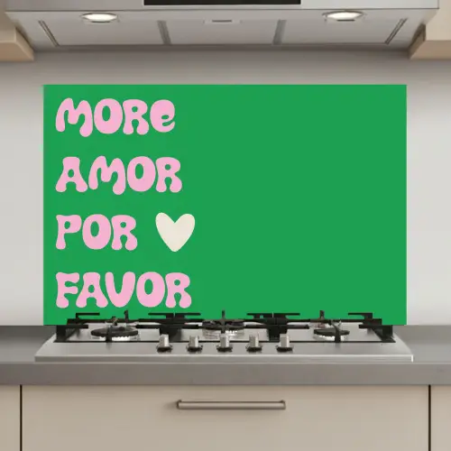 Amor - Valentijn - Groen - Tekst keuken achterwand spatscherm klein -3d_website