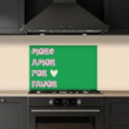 Amor - Valentijn - Groen - Tekst keuken achterwand spatscherm klein -sfeer1