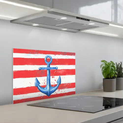Anker - Verfspatten - Rood - Blauw keuken achterwand spatscherm klein -3d_schuin