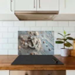 Anker - Hout - Schelpen - Zand keuken achterwand spatscherm klein -sfeer2