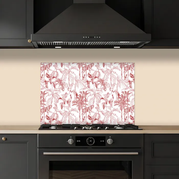 Dieren - Abstract - Rood keuken achterwand spatscherm klein 900 -sfeer1