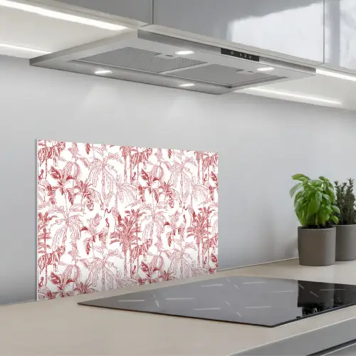 Dieren - Abstract - Rood keuken achterwand spatscherm klein 900 -3d_schuin