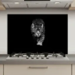 Dieren - Zwart - Luipaard - Wit - Wild keuken achterwand spatscherm klein -3d_website