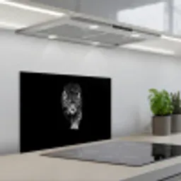 Dieren - Zwart - Luipaard - Wit - Wild keuken achterwand spatscherm klein -3d_schuin
