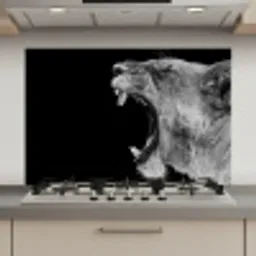 Dieren - Leeuw - Zwart - Wit - Portret keuken achterwand spatscherm klein -3d_website