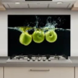 Appels - Fruit - Water - Zwart - Groen keuken achterwand spatscherm klein -3d_website