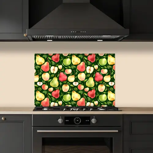 Appels - Peren - Fruit - Groen keuken achterwand spatscherm klein 900 -sfeer1
