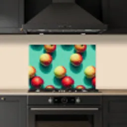 Appels - Water - Turquoise keuken achterwand spatscherm klein 900 -sfeer1