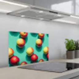 Appels - Water - Turquoise keuken achterwand spatscherm klein 900 -3d_schuin
