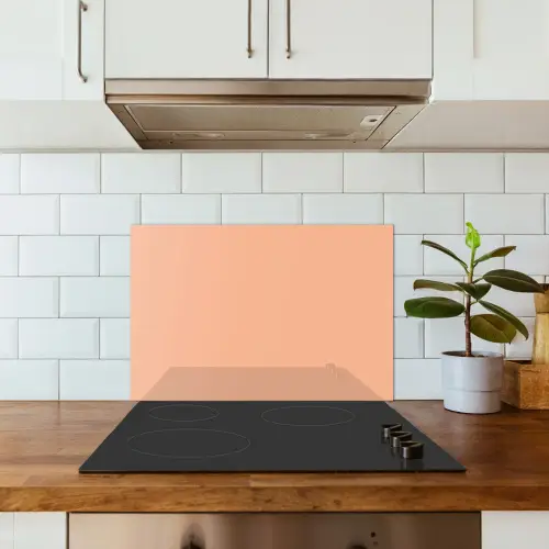 Abrikoos - Roze - Pastel - Effen - Kleur keuken achterwand spatscherm klein 900 -sfeer2