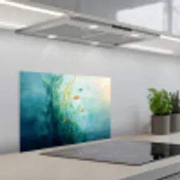 Waterplanten - Vissen - Kleurrijk - Water keuken achterwand spatscherm klein -3d_schuin