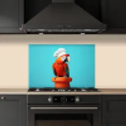 Ara - Koksmuts - Sokkel - Grappig keuken achterwand spatscherm klein -sfeer1