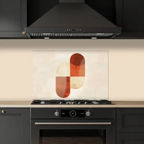 Bogen - Beige - Vormen keuken achterwand spatscherm klein -sfeer1