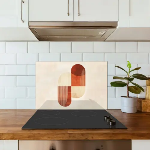 Bogen - Beige - Vormen keuken achterwand spatscherm klein -sfeer2