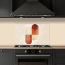 Bogen - Beige - Vormen keuken achterwand spatscherm klein -sfeer1