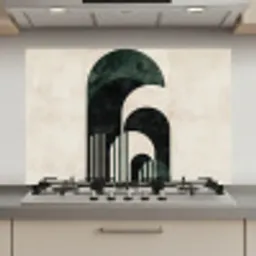 Bogen - Donkergroen - Lijnen keuken achterwand spatscherm klein -3d_website