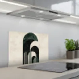Bogen - Donkergroen - Lijnen keuken achterwand spatscherm klein -3d_schuin