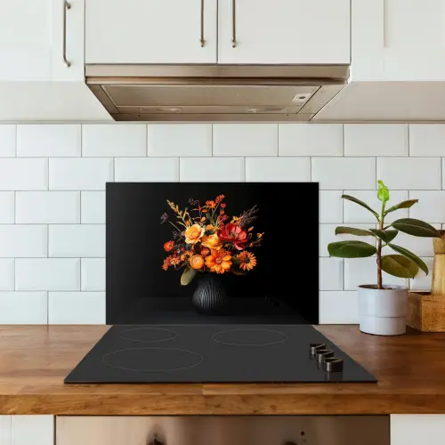 Herfst - Boeket - Oranje keuken achterwand spatscherm klein -sfeer2