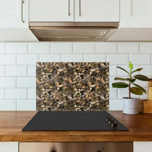 Herfst - Bladeren - Camouflage keuken achterwand spatscherm klein 900 -sfeer2