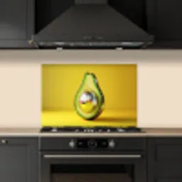 Avocado - Discobal - Geel - Glitter keuken achterwand spatscherm klein -sfeer1