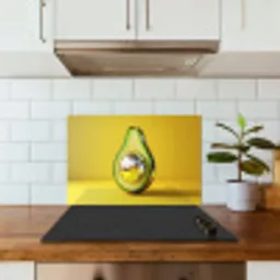 Avocado - Discobal - Geel - Glitter keuken achterwand spatscherm klein -sfeer2