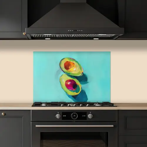 Avocado - Groen - Pit - Schaduw keuken achterwand spatscherm klein -sfeer1