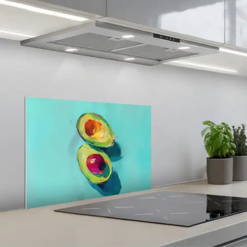 Avocado - Groen - Pit - Schaduw keuken achterwand spatscherm klein -3d_schuin
