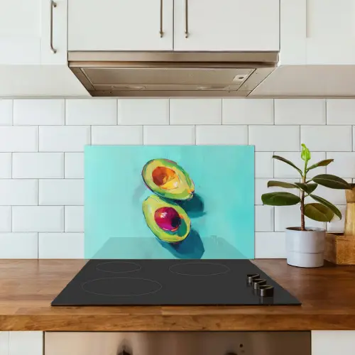 Avocado - Groen - Pit - Schaduw keuken achterwand spatscherm klein -sfeer2