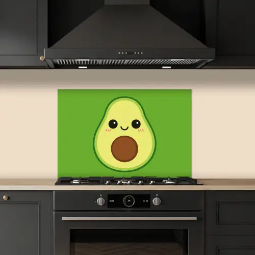 Avocado - Groen - Speels keuken achterwand spatscherm klein -sfeer1