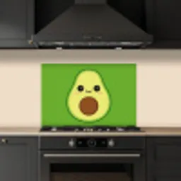 Avocado - Groen - Speels keuken achterwand spatscherm klein -sfeer1