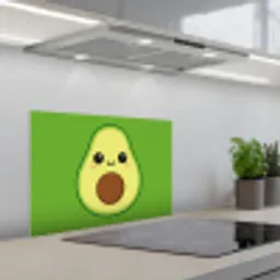 Avocado - Groen - Speels keuken achterwand spatscherm klein -3d_schuin