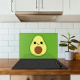 Avocado - Groen - Speels keuken achterwand spatscherm klein -sfeer2