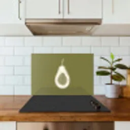 Avocado - Minimalistisch - Illustratie - Groen keuken achterwand spatscherm klein -sfeer2