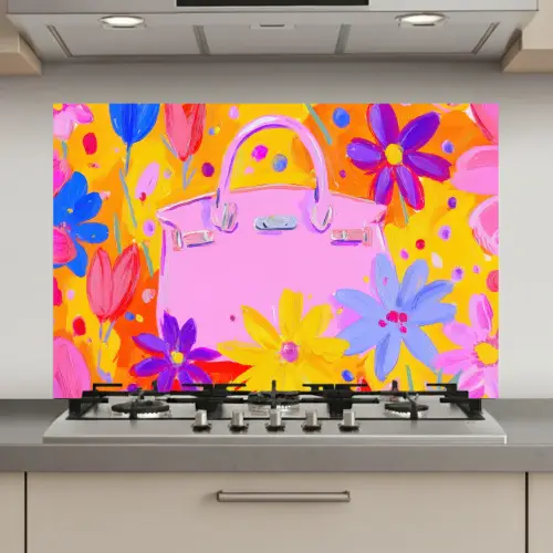 Tas - Roze - Bloemen keuken achterwand spatscherm klein -3d_website