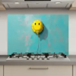Ballon - Geel - Smiley keuken achterwand spatscherm klein -3d_website
