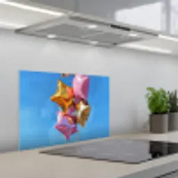 Ballonnen - Goud - Stervorm - Roze keuken achterwand spatscherm klein -3d_schuin