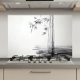 Bamboestammen - Water - Minimalistisch - Wit keuken achterwand spatscherm klein -3d_website