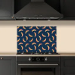 Banaan - Tropisch - Blauw - Patroon keuken achterwand spatscherm klein 900 -sfeer1