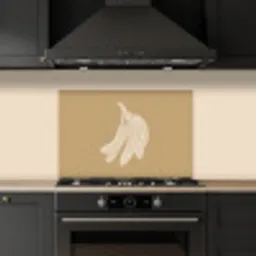 Bananen - Beige - Lijntekening - Minimalistisch keuken achterwand spatscherm klein -sfeer1