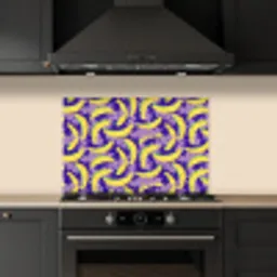 Bananen - Bladeren - Paars keuken achterwand spatscherm klein 900 -sfeer1