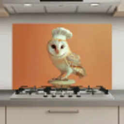 Kerkuil - Koksmuts - Oranje - Vogel keuken achterwand spatscherm klein -3d_website