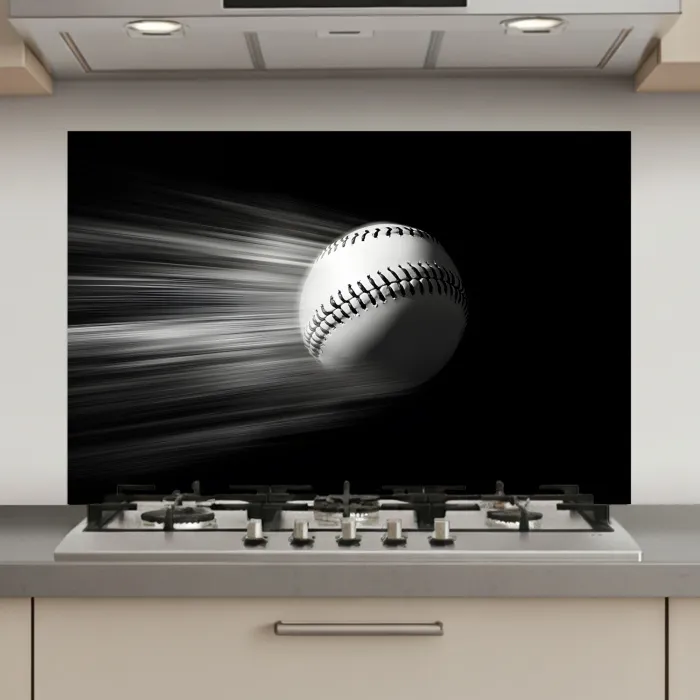 Honkbal - Wit - Vliegt keuken achterwand spatscherm klein -3d_website